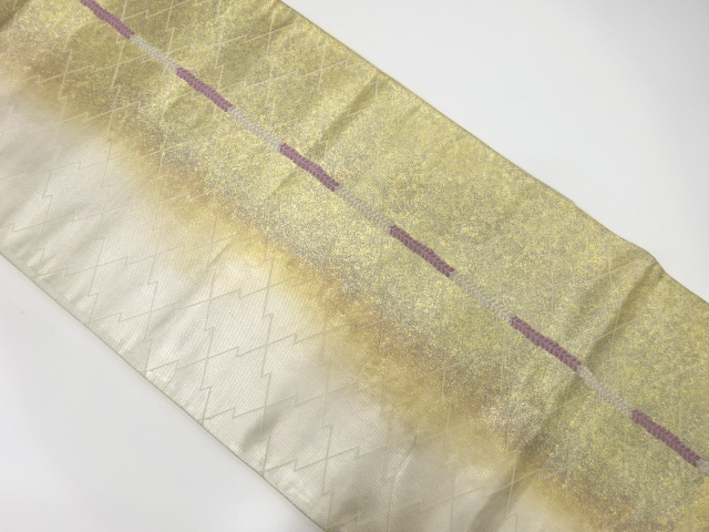 JAPANESE KIMONO / ANTIQUE FUKURO OBI / SILK / WOVEN DOKKOFUJI PATTER